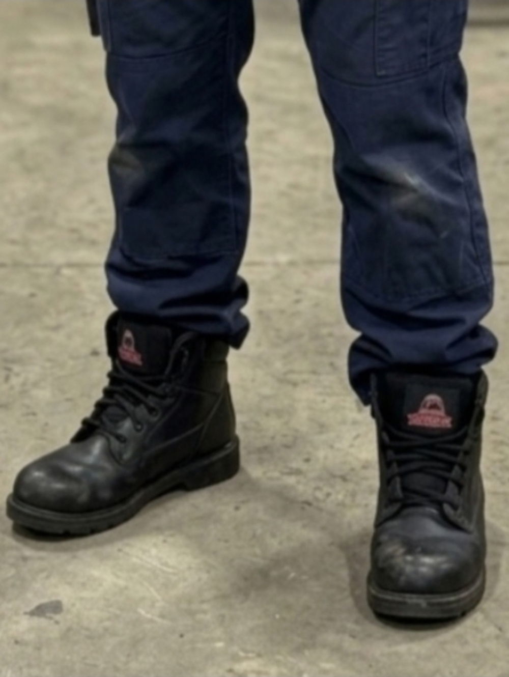 Brahma Black Lace-Up Work Boots